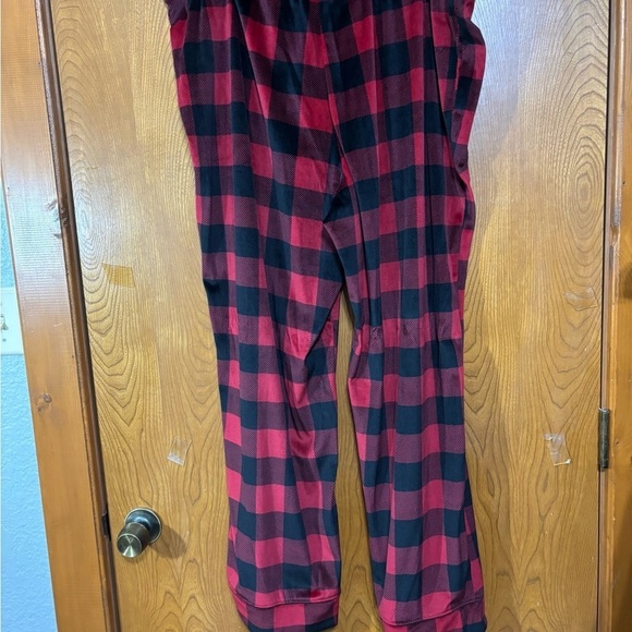 Joyspun Buffalo Plaid Red and Black Velvet Soft Flannel Pajamas 2X - Picture 7 of 10